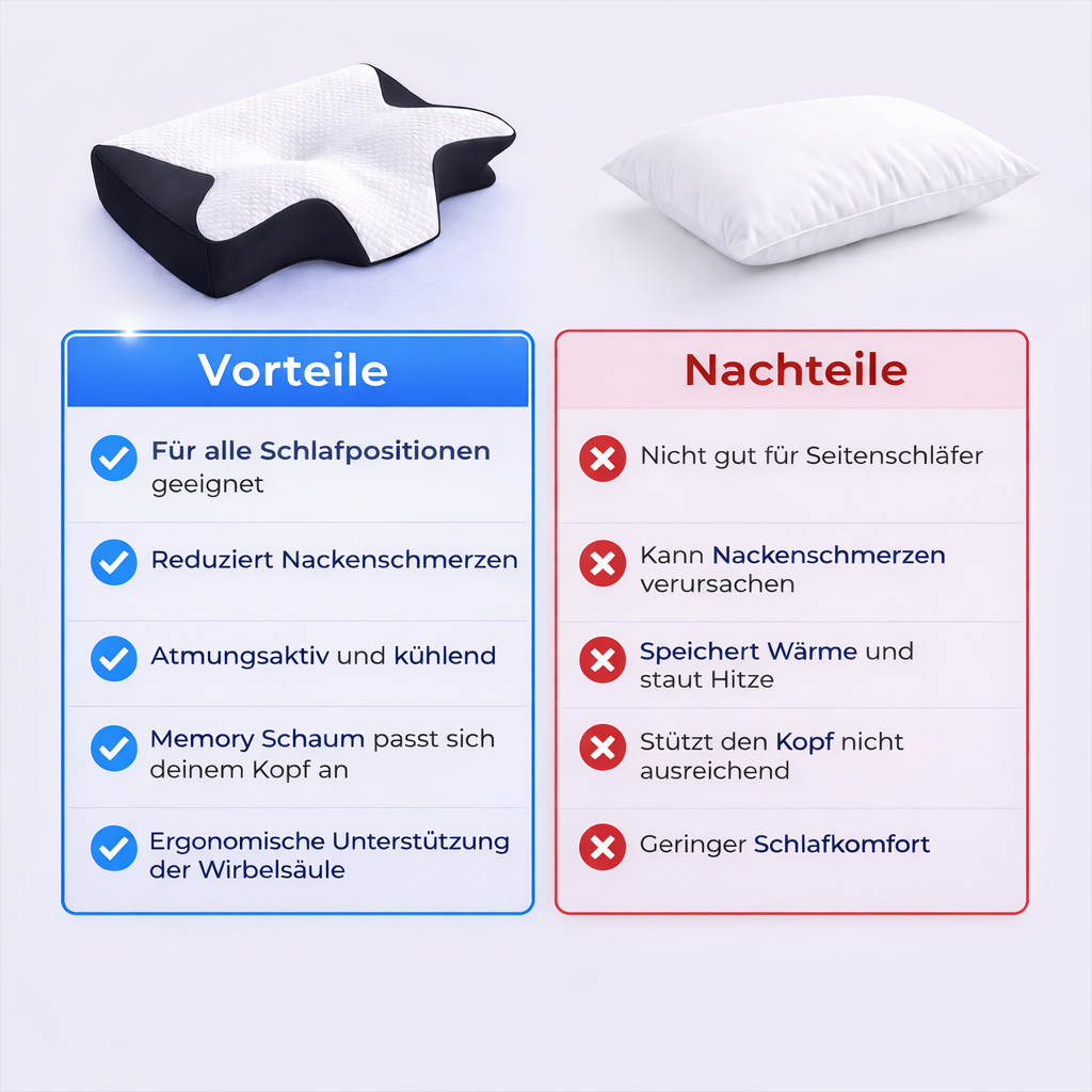Ergonomisches Nackenkissen - Spürbar ab der ersten Nacht