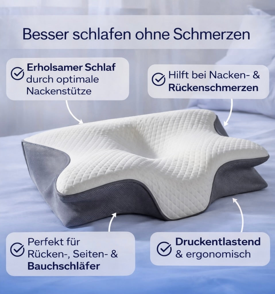 Ergonomisches Nackenkissen - Spürbar ab der ersten Nacht