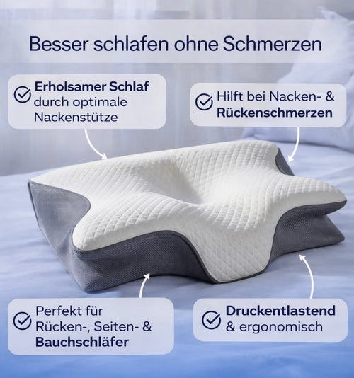 Ergonomisches Nackenkissen - Spürbar ab der ersten Nacht